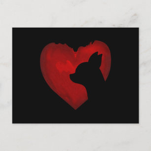 Chihuahua Valentine With Red Heart Painting Gifts Postcard