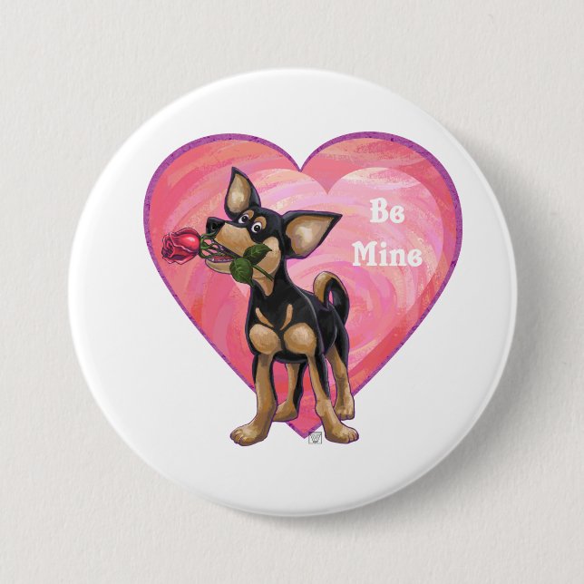 Chihuahua Valentine's Day 7.5 Cm Round Badge (Front)