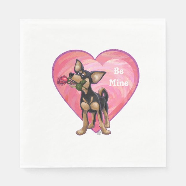 Chihuahua Valentine's Day Napkin (Front)
