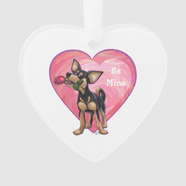 Chihuahua Valentine's Day Ornament (Front)