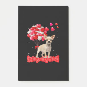 chihuahua valentines day out heart dog lover post-it notes