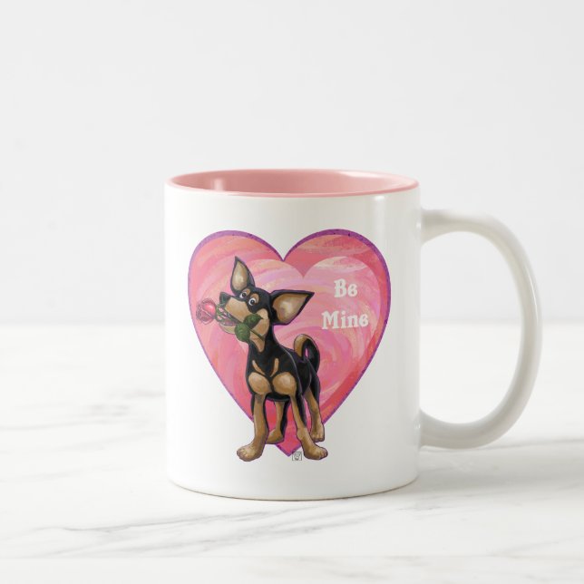 Chihuahua Valentine's Day Two-Tone Coffee Mug (Right)