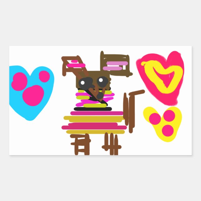 Chihuahua Very cute valentine  Rectangular Sticker (Front)