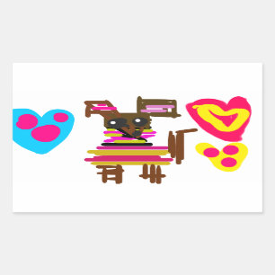Chihuahua Very cute valentine  Rectangular Sticker