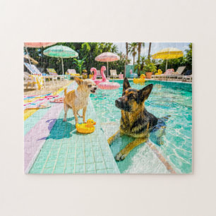 Chihuahua vs shepherd duck jigsaw puzzle