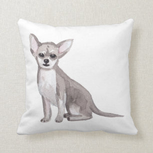 Chihuahua Water Colour Art Painting Cushion