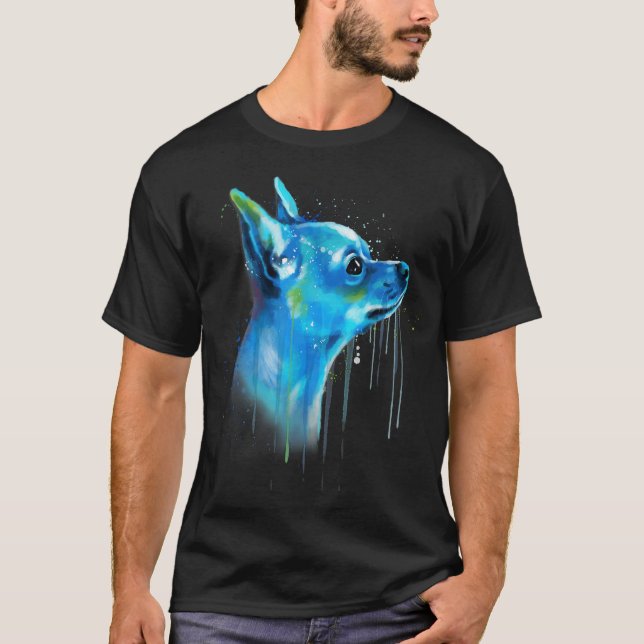 Chihuahua Watercolor Painting T-Shirt (Front)