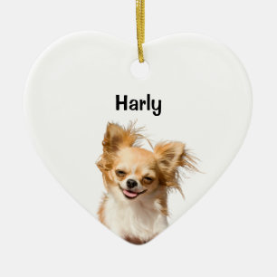 Chihuahua, Watercolor Pet Photo Ornament, Gift   Ceramic Tree Decoration