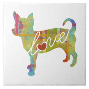 Chihuahua Watercolor Tile