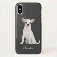 Chihuahua Watercolor White Dog