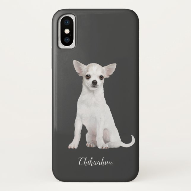 Chihuahua Watercolor White Dog Case-Mate iPhone Case (Back)
