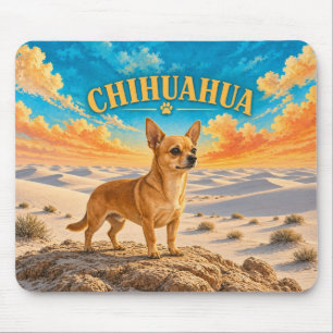Chihuahua, White Sands Vintage Watercolor Mouse Mat