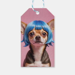 Chihuahua wig gift tags
