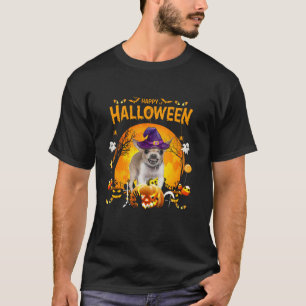 Chihuahua Witch Pumpkin Halloween Girls Women Dog T-Shirt