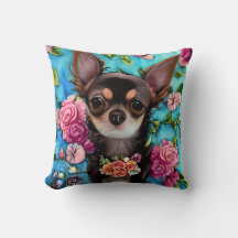 Chihuahua With Flowers Square
