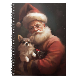 Chihuahua With Santa Claus Festive Christmas Notebook