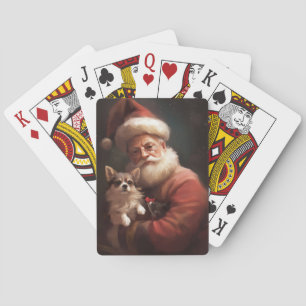 Chihuahua With Santa Claus Festive Christmas Playing Cards