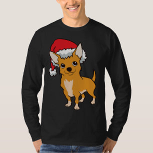 Chihuahua With Santa Hat Cute Christmas Hat Chihua T-Shirt