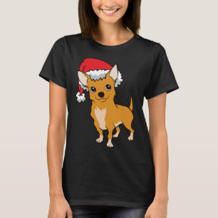 Chihuahua With Santa Hat Cute Christmas Hat Chihua T-Shirt