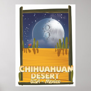 Chihuahuan Desert Cartoon travel poster