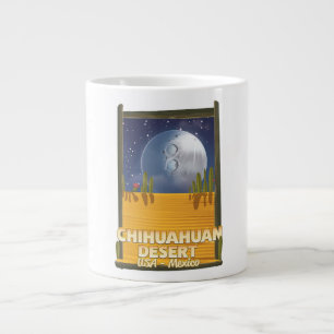 Chihuahuan Desert Cartoon travel poster Large Coffee Mug