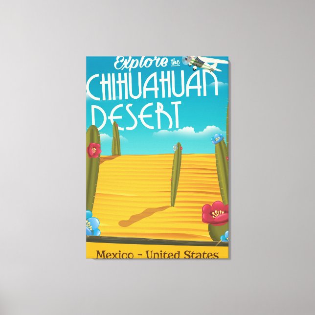 Chihuahuan Desert USA mexico travel poster Canvas Print (Front)