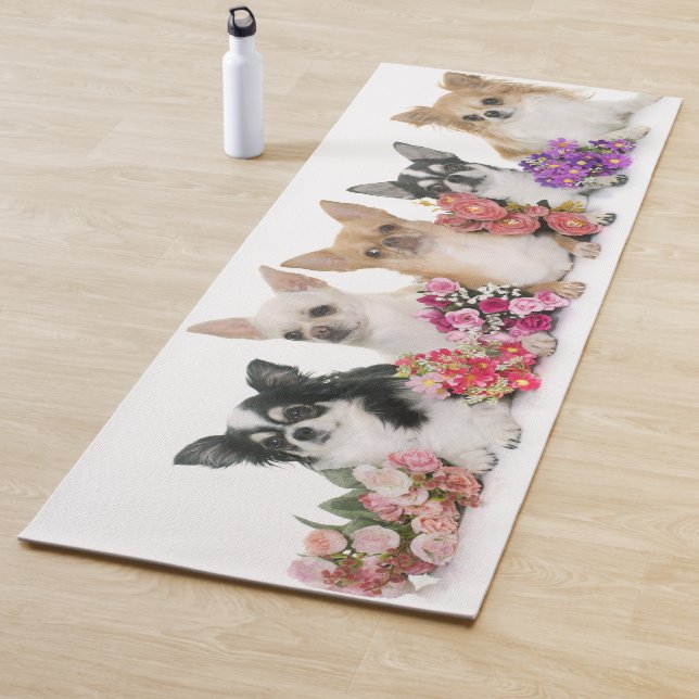 Chihuahuas and Flowers Workout Mat (In Situ)
