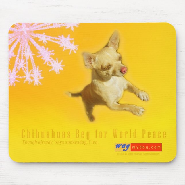 Chihuahuas Beg For World Peace Mousepad (Front)