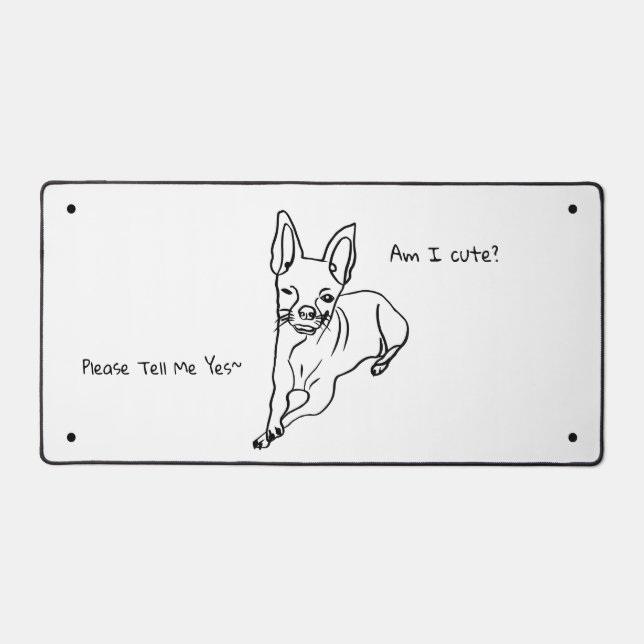 Chihuahuas & Creativity: Personalised Desk Mat (Front)