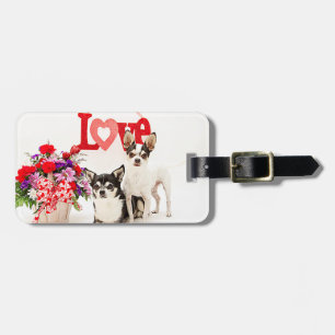 Chihuahua's, Flowers and Love Luggage Tag