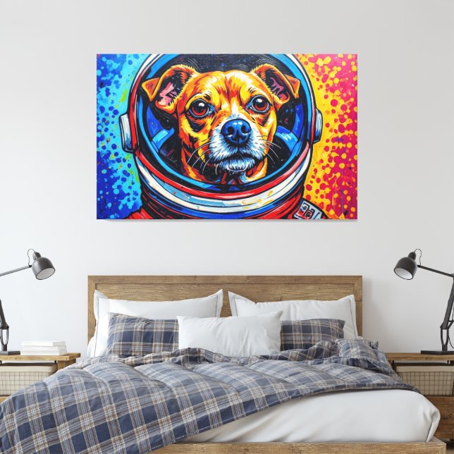 CHIHUAHUAS IN SPACE 11 CANVAS PRINT (Insitu(Bedroom))