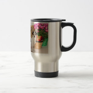 Chihuahua's in the fall travel mug