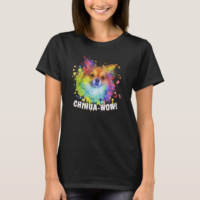Chihuawow Animal Pun Chihuahua Animal Meme Chiwawa T-Shirt (Front)
