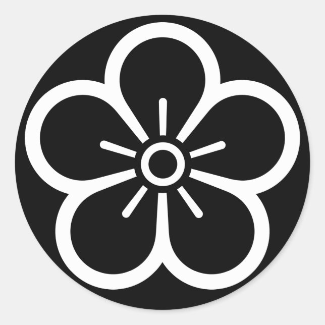 Chikage ume hana classic round sticker (Front)