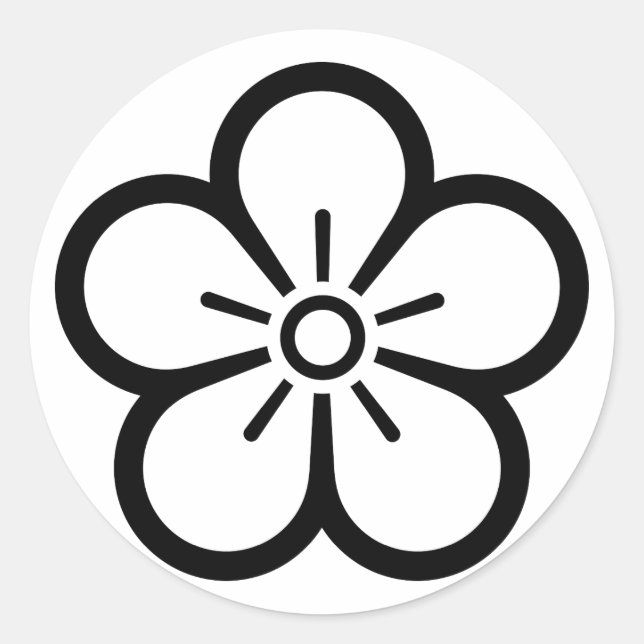 Chikage ume hana classic round sticker (Front)
