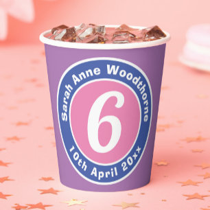 Child 6th Birthday Party Paper Cups