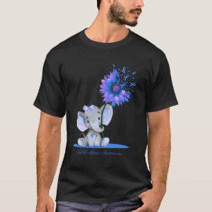 Child Abuse Awareness Elephant Light Blue T-Shirt