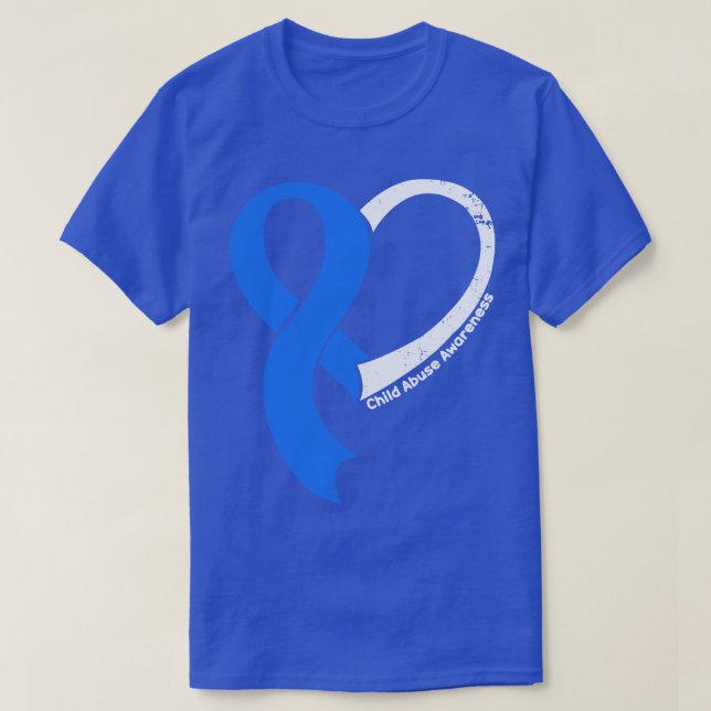 Child Abuse Awareness Hople Love Heart Ribbon Happ T-Shirt (Design Front)