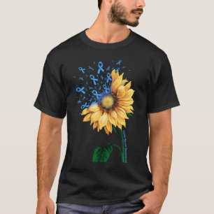 Child Abuse Awareness Sunflower Light Blue Ribbon  T-Shirt