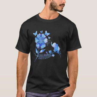 CHILD ABUSE Awareness Sunflower Light Blue Ribbon  T-Shirt