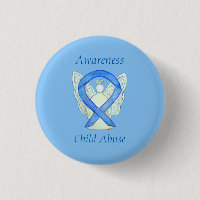 Child Abuse Blue Awareness Ribbon Angel Pin