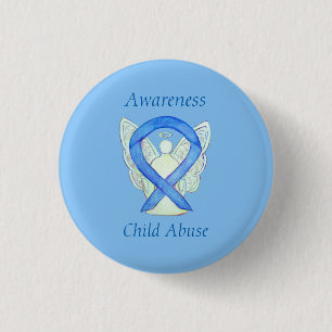 Child Abuse Blue Awareness Ribbon Angel Pin