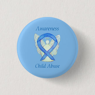 Child Abuse Blue Awareness Ribbon Angel Pin