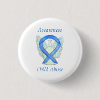 Child Abuse Blue Awareness Ribbon Angel Pin