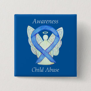 Child Abuse Blue Awareness Ribbon Angel Pin