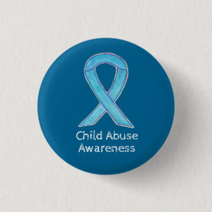Child Abuse Blue Awareness Ribbon Custom Pin