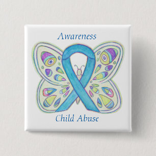 Child Abuse Butterfly Awareness Ribbon Art Pin