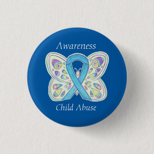 Child Abuse Butterfly Awareness Ribbon Art Pin