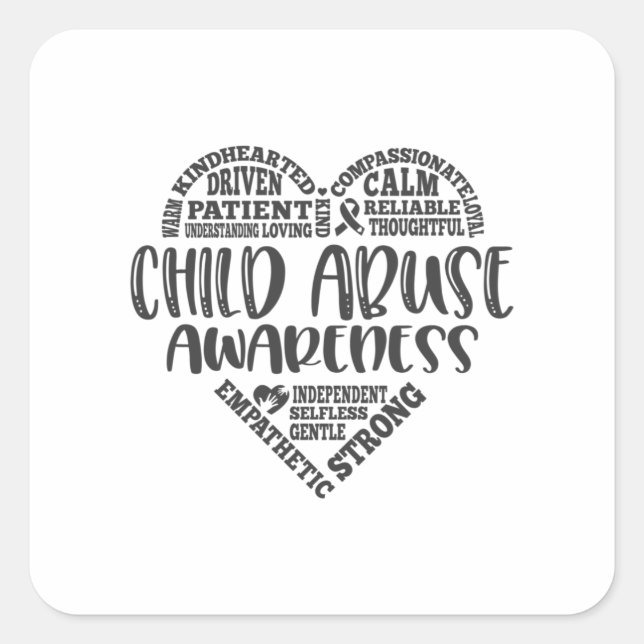 Child Abuse, Child Abuse awareness Square Sticker (Front)