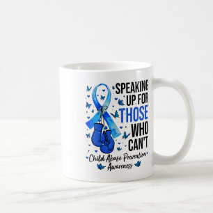 Child Abuse Prevention Awareness Boxing Gloves Blu Coffee Mug
